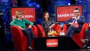 "Starke M&auml;nner" dominieren die dritte Route durch sechs Jahrzehnte. v.l.n.r. Bettina B&ouml;ttinger, Bianca Hauda und G&ouml;tz Alsmann.