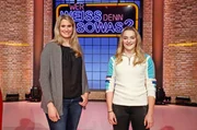 Als Kandidatinnen zu Gast bei "Wer wei&szlig; denn sowas?": Die Rennrodlerin und Olympiasiegerin Natalie Geisenberger und die Skeletonpilotin und Olympiasiegerin, Hannah Neise.