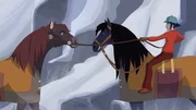 Lena hat den Auftrag, ein Pferd über einen verschneiten Pass zu bringen. Lena hat den Auftrag, ein Pferd über einen verschneiten Pass zu bringen.