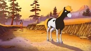 Yakari und sein Pony Kleiner Donner im ausgetrockneten Flussbett