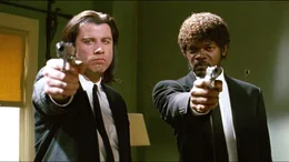 Vincent Vega (John Travolta, li.) und Jules Winfield (Samuel L. Jackson)