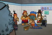 In einer Pariser Métro-Station treffen die Götter des Olymp auf musizierende Figuren aus der peruanischen Mythologie. In einer Pariser Métro-Station treffen die Götter des Olymp auf musizierende Figuren aus der peruanischen Mythologie.