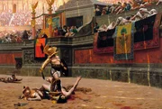 UNSPECIFIED - APRIL 09: Pollice verso (Thumbs down), by Jean-Leon Gerome (1824-1904), 1872, oil on canvas. (Photo by DeAgostini/Getty Images)