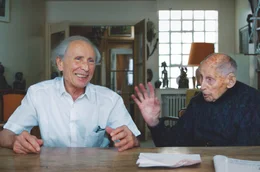 Daniel (li.) und Georges Loinger (re.), Neffe und Cousin von Marcel Marceau: Die Cousins schmuggelten zusammen j&uuml;dische Kinder &uuml;ber die Grenze in die Schweiz.