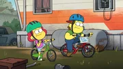 BIG CITY GREENS - "Greens' Acres/Dolled Up" "Greens' Acres" - Young Bill will do whatever it takes to keep the family farm in business. *Andre Robinson ("The Loud House") guest stars as Young Bill, Candace Kozak (Disney Channel's "Just Roll with It") guest stars as Young Nancy, and Jason Maybaum (Disney Channel's "Raven's Home") guest stars as Young Keys. "Dolled Up" - When Tilly and Nancy celebrate Saxon's birthday at a fancy doll store, they set their sights on a seat next to Cantaloupe Sinclair, the tea party's posh VIP. *Melissa Fumero ("Brooklyn Nine-Nine") guest stars as Cantaloupe Sinclair. Wendi McLendon-Covey ("The Goldbergs") returns as Nancy Green. This episode of "Big City Greens" airs Saturday, Aug. 8 (8:00-8:22 P.M. EDT) on Disney Channel. (Disney Channel) YOUNG NANCY, YOUNG BILL