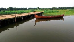 Bootsanleger von der Wikingerstadt Haithabu. &copy; HR, honorarfrei - Verwendung gem&auml;&szlig; der AGB im engen inhaltlichen, redaktionellen Zusammenhang mit genannter HR-Sendung bei Nennung "Bild: HR" (S2). HR/Pressestelle, Tel: 069/155-4954, Fax: -3005