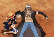 Ruffy (l.); Trafalgar D. Law