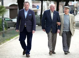 ARD/WDR DAS WUNDER VON TRANI, Ein Film von Christian Gropper, am Montag (08.10.12) um 23:30 Uhr im ERSTEN. Heino Niehaus (M) mit seinem Sohn Holger und Luigi Di Filippo (r).