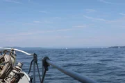 Der Blick &uuml;ber den Lake Champlain vom RV Neptune aus.