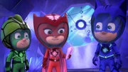 L-R: Gekko (voiced by Kyle Breitkopf), Owlette (voiced by Addison Holley), Catboy (voiced by Jacob Ewaniuk)