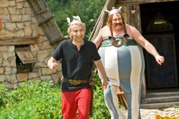 L-R: Asterix (Edouard Baer), Obelix (G&eacute;rard Depardieu).
