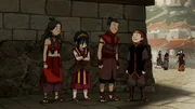 L-R: Katara, Toph, Sokka, Aang L-R: Katara, Toph, Sokka, Aang