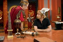 Fabrice Luchini (Julius C&auml;sar), Edouard Baer (Asterix).