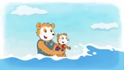 Bobo und seine Mutter gehen ins Meer.
