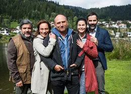 Drehstart zum ersten r&auml;toromanischen Fernsehfilm: Bruno Cathomas, Rebecca Indermaur, Christoph Schaub, Tonia Maria Zindel, Beat Marti.
