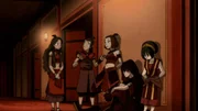 L-R: Katara, Sokka, Suki, Zuko, Toph