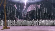 Die Hattifnatten versammeln sich zu einem seltsamen Ritual auf der Insel. Die Hattifnatten versammeln sich zu einem seltsamen Ritual auf der Insel.