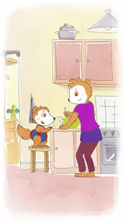 Bobos Babysitterin macht leckere Pfannkuchen.