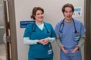 ST. DENIS MEDICAL -- "Salamat You Too" Episode 104 -- Pictured: (l-r) Allison Tolman as Alex, Mekki Leeper as Matt -- (Photo by: Ron Batzdorff/NBC)