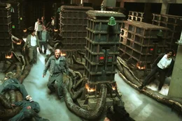 Noch sind die Infizierten Zombies durch die k&uuml;nstliche Intelligenz Red Queen in dem Firmengeb&auml;ude gefangen. Aber nicht mehr lange ...