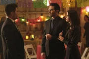 (v.l.n.r.) Kyle Cushing (Erik Valdez); Clark Kent (Tyler Hoechlin); Lois Lane (Bitsie Tulloch)