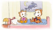 Bobo und seine Cousine Nora benutzen Bobos Bett als Trampolin.