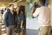 Jake Peralta (Andy Samberg, l.); Amy Santiago (Melissa Fumero, r.) Jake Peralta (Andy Samberg, l.); Amy Santiago (Melissa Fumero, r.)