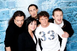Die &bdquo;&Ouml;3 Comedy Hirten&ldquo;: Herbert Haider, Marion Petric, Gernot Kulis, Peter Moizi, Rolf Lehmann.