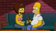 Was ist nur in Homer (r.) gefahren, als er zu einem Date mit der verr&uuml;ckten jungen Apothekerin Candace (l.) geht?
