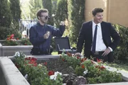 Booth (David Boreanaz, R) and Hodgins (TJ Thyne, L) investigate remains found in a planter at a newly built community center Booth (David Boreanaz, R) and Hodgins (TJ Thyne, L) investigate remains found in a planter at a newly built community center