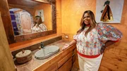 Retta in the No-Kay Corral home, as seen on Ugliest House In America, Season 5.