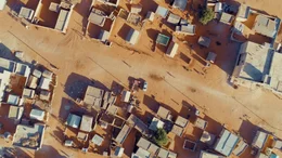 Drohnenaufnahme von Nouakchott, Mauretanien, Mohamedou Slahis Heimatstadt.