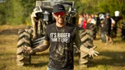Bryce Sparks covered in mud after his race