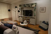 A newly renovated family room. A newly renovated family room.