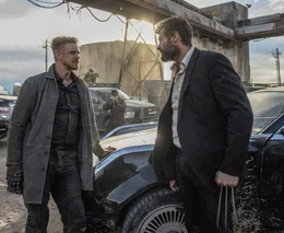 Boyd Holbrook (Donald Pierce), Hugh Jackman (Logan / Wolverine).