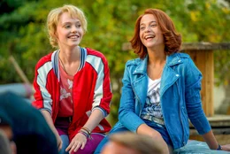 Lina Larissa Strahl (Bibi Blocksberg), Lisa-Marie Koroll (Tina Martin).