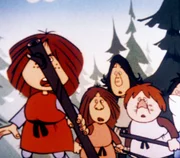 Ylva und seine Freunde h&ouml;ren Wickie aufmerksam zu.