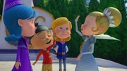 Prinzessin Betilda (re.) freut sich, ihren Cousin Prinz (2.v.re.) und seine Freunde Pinocchio (2.v.li.) und Betulla (li.) zu besuchen. Prinzessin Betilda (re.) freut sich, ihren Cousin Prinz (2.v.re.) und seine Freunde Pinocchio (2.v.li.) und Betulla (li.) zu besuchen.