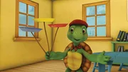 Franklin versucht sich als Zirkusartist.