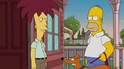 Tingeltangel-Bob (l.) gelingt es, was er ein Vierteljahrhundert lang versucht hat, er schafft es, Bart zu töten, nur um ihn wieder zum Leben zu erwecken - in Dauerschleife. Doch Homer (r.) versucht, dies zu unterbinden ... Tingeltangel-Bob (l.) gelingt es, was er ein Vierteljahrhundert lang versucht hat, er schafft es, Bart zu töten, nur um ihn wieder zum Leben zu erwecken - in Dauerschleife. Doch Homer (r.) versucht, dies zu unterbinden ...