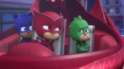 L-R: Catboy (voiced by Jacob Ewaniuk), Owlette (voiced by Addison Holley), Gekko (voiced by Kyle Breitkopf)