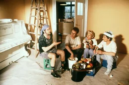 Nina (Jennifer Nitsch, 2.v.r.) und 'ihre' WG-M&auml;nner Bernhard (Ulrich Noethen, 2.v.l.), Markus (Stefan Reck, r.) und Guido (Jan Josef Liefers, l.) ...
