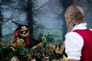 Woozle beschlie&szlig;t, trotz des Regens drau&szlig;en an seinem Abstandsmesser 3001 zu arbeiten und findet dort: eine Hexe!