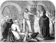 Edward I. (1239–1307), auch bekannt als Edward Longshanks, war von 1272 bis 1307 König von England. Sein Sohn Edward wurde am 25. April 1284, weniger als ein Jahr nach Edwards Eroberung der Region, in Caernarfon Castle in Nordwales als Sohn von Königin Eleonore von Kastilien geboren. Der König wählte die Burg als Geburtsort für Edward, da sie für die einheimischen Waliser eine wichtige symbolische Bedeutung hatte und das Zentrum der neuen königlichen Verwaltung von Nordwales bildete. Es wird gemunkelt, dass das Kind den Walisern als Prinz angeboten wurde, der in Wales geboren war und kein Wort Englisch sprechen konnte. Edward I. (1239–1307), auch bekannt als Edward Longshanks, war von 1272 bis 1307 König von England. Sein Sohn Edward wurde am 25. April 1284, weniger als ein Jahr nach Edwards Eroberung der Region, in Caernarfon Castle in Nordwales als Sohn von Königin Eleonore von Kastilien geboren. Der König wählte die Burg als Geburtsort für Edward, da sie für die einheimischen Waliser eine wichtige symbolische Bedeutung hatte und das Zentrum der neuen königlichen Verwaltung von Nordwales bildete. Es wird gemunkelt, dass das Kind den Walisern als Prinz angeboten wurde, der in Wales geboren war und kein Wort Englisch sprechen konnte.