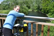 Kathrin Meyer macht Rast am Main-Zusammenfluss. Kathrin Meyer macht Rast am Main-Zusammenfluss.
