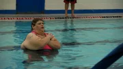 Laura getting some exercise at the swimming pool.