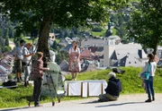 Dreharbeiten mit Moderatorin Conny Bürgler. Im Hintergrund Tamsweg im Lungau. Dreharbeiten mit Moderatorin Conny Bürgler. Im Hintergrund Tamsweg im Lungau.