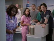 Aloma Wright (Nurse Roberts), Judy Reyes (Carla Espinosa), Scott Foley (Sean), Donald Faison (Chris Turk), Zach Braff (John ‚J.D.‘ Dorian). Aloma Wright (Nurse Roberts), Judy Reyes (Carla Espinosa), Scott Foley (Sean), Donald Faison (Chris Turk), Zach Braff (John ‚J.D.‘ Dorian).