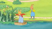 Keine gute Idee von Karlchen - mit einem Wäschekorb als Boot bekommt er nasse Füße. Keine gute Idee von Karlchen - mit einem Wäschekorb als Boot bekommt er nasse Füße.