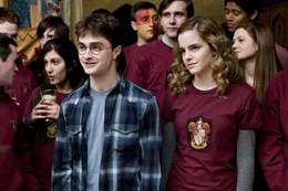 Harry (Daniel Radcliffe, l.), und Hermione (Emma Watson, r.).